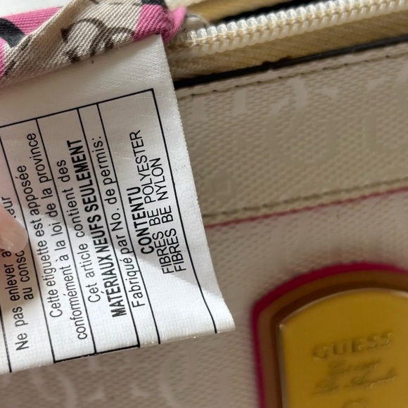 GUESS White Pink Monogram Wristlet Clutch Wallet | Logo Pattern Classic - Picture 7 of 9